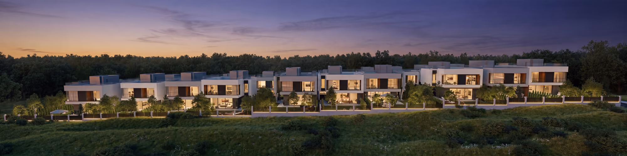 Panoramic sunset view of Aster Residence